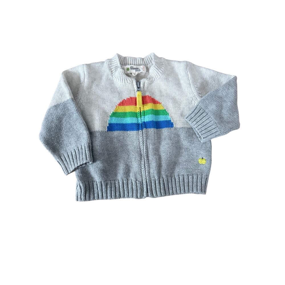 The Bonnie‎ Mob rainbow knit full zip infant sweater organic cotton